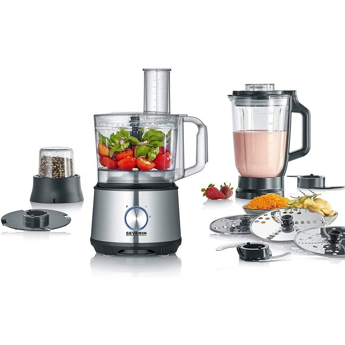 Severin KM3892 Robot Multifonctions 1200 W Inox et Noir avec Blender 1,5 L Severin KM3892 Robot Multifonctions 1200 W Inox et Noir avec Blender 1,5 L