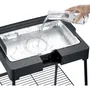Severin PG8568 - Barbecue électrique sur pieds, Surface de cuisson 44.5x26cm, 2200W, Thermostat réglable, Pare-vent inox, Bac réducteur de fumée, Revêtement SafeTouch