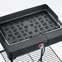 Severin PG8568 - Barbecue électrique sur pieds, Surface de cuisson 44.5x26cm, 2200W, Thermostat réglable, Pare-vent inox, Bac réducteur de fumée, Revêtement SafeTouch