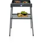 Severin PG8568 - Barbecue électrique sur pieds, Surface de cuisson 44.5x26cm, 2200W, Thermostat réglable, Pare-vent inox, Bac réducteur de fumée, Revêtement SafeTouch