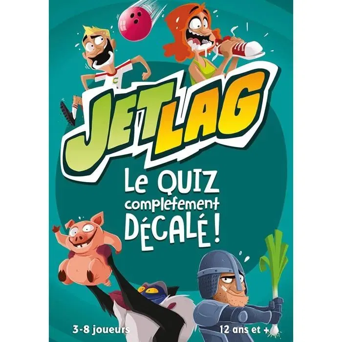 Asmodee Jet Lag - Jeu de société d'action et de réflexe avec quiz de culture générale pour enfants et extérieur - Version française