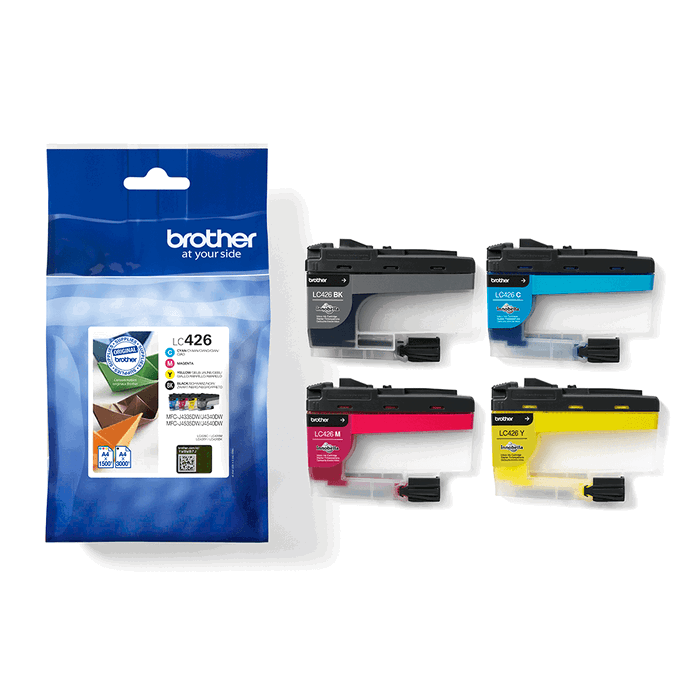 Brother LC426VAL Pack de 4 Cartouches Original Noir Cyan Magenta Jaune pour Imprimante Brother LC426VAL Pack de 4 Cartouches Original Noir Cyan Magenta Jaune pour Imprimante