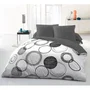 Home Linge Passion Parure de couette microfibre Audace Housse de couette 220 x 240 cm + 2 taies d'oreiller 63 x 63 cm Gris clair