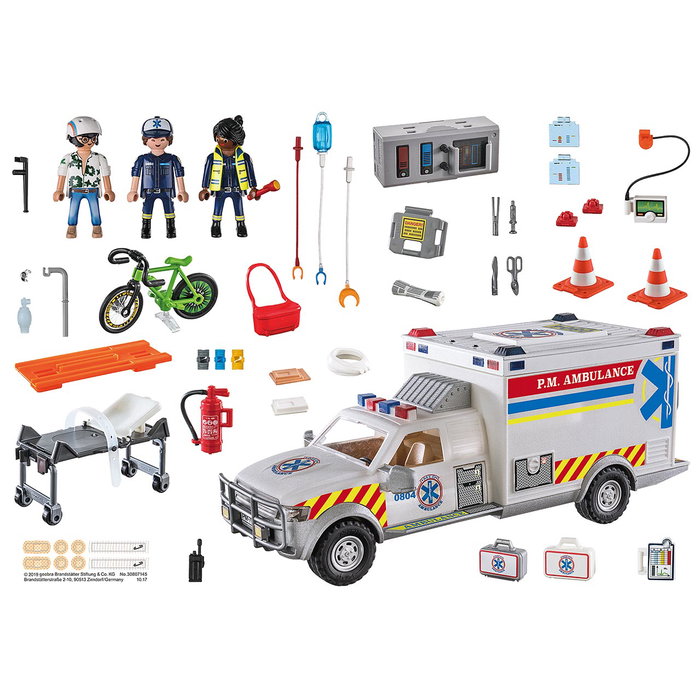 Playmobil 70936 Ambulance américaine City Action avec secouristes, patient et lumières, jouet pour enfants dès 5 ans Playmobil 70936 Ambulance américaine City Action avec secouristes, patient et lumières, jouet pour enfants dès 5 ans