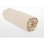 Lovely Home - Drap housse 100% coton 180 x 200 cm avec bonnet 35 cm - Beige clair