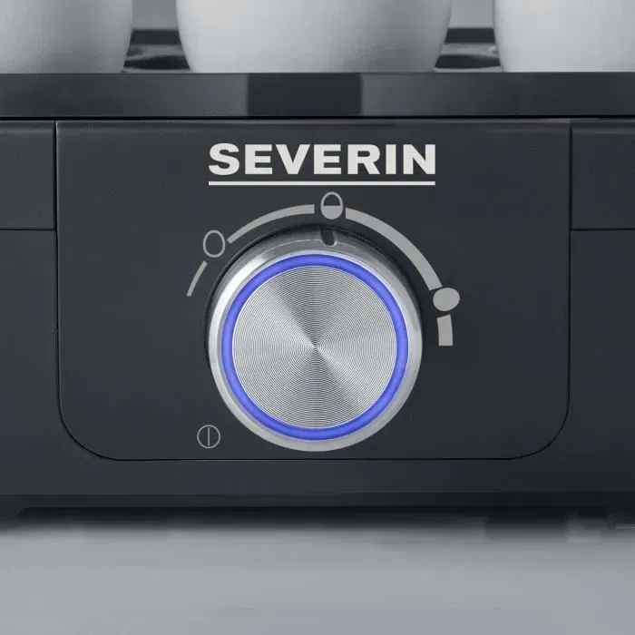 Severin Cuiseur à Œufs EK3166, Capacité 6 Œufs, 3 Modes de Cuisson (Œufs Durs, Mollets, à la Coque), 420 W, sans BPA