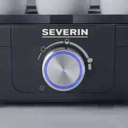 Severin Cuiseur à Œufs EK3166, Capacité 6 Œufs, 3 Modes de Cuisson (Œufs Durs, Mollets, à la Coque), 420 W, sans BPA
