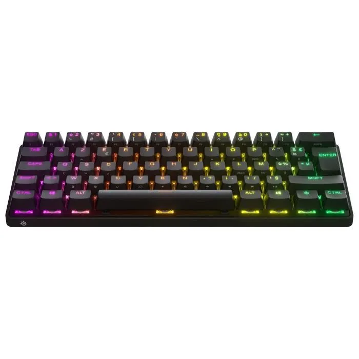 Steelseries Apex Pro Mini Wireless FR Clavier Gaming Mécanique Sans Fil Noir avec Interrupteurs Omnipoint, Rétroéclairage RGB par Touche