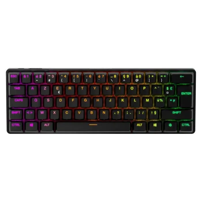 Steelseries Apex Pro Mini Wireless FR Clavier Gaming Mécanique Sans Fil Noir avec Interrupteurs Omnipoint, Rétroéclairage RGB par Touche