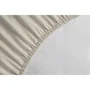 Lovely Home Drap housse 100% coton 180 x 200 cm + Bonnet 30 cm Beige clair