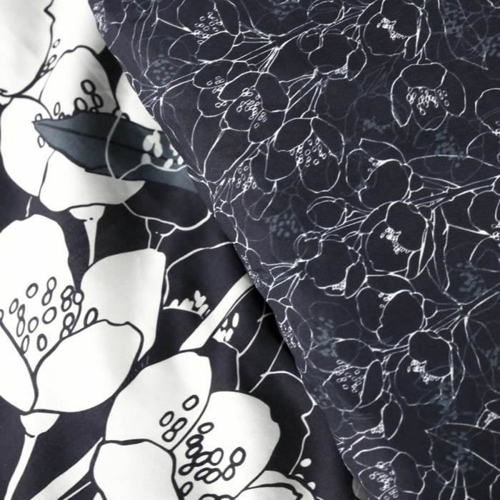 TODAY Parure de lit Mawira Bleu marine Motif Floral