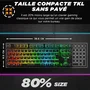The G-Lab KEYZ CAESIUM TKL - Clavier Gamer Mécanique Compact (TKL) RGB Azerty Noir Filaire - Anti-Ghosting, Macros, Compatible PC/PS4/PS5/Xbox