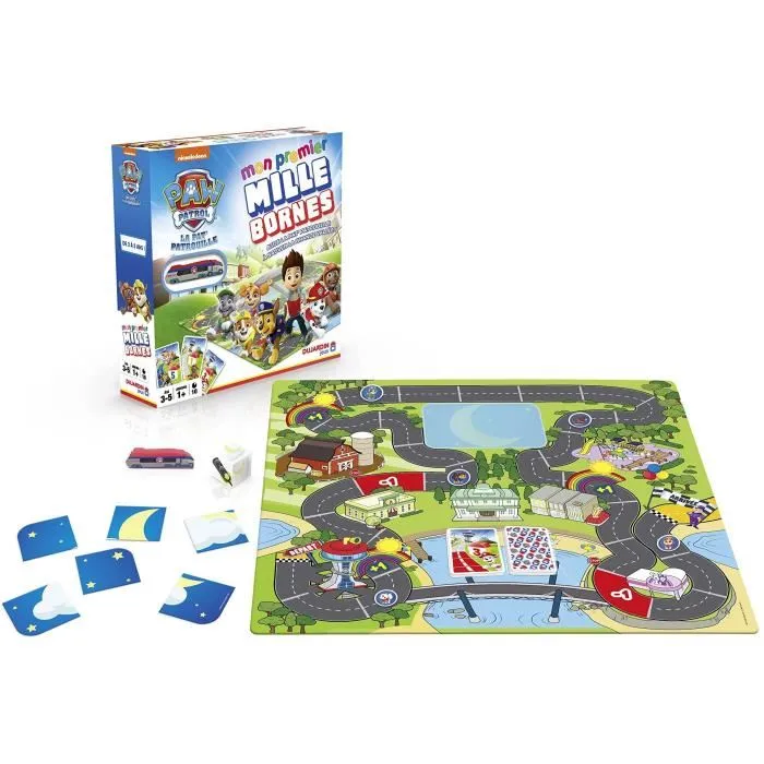 Dujardin - Jeu de société Mille Bornes Pat' Patrouille - Jeu collaboratif La Pat' Patrouille sauve la Grande Vallée - Pour enfants
