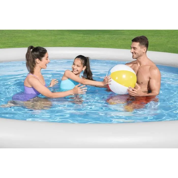 Bestway Piscine Gonflable Adulte Ratan 457x84 cm Gris avec Épurateur