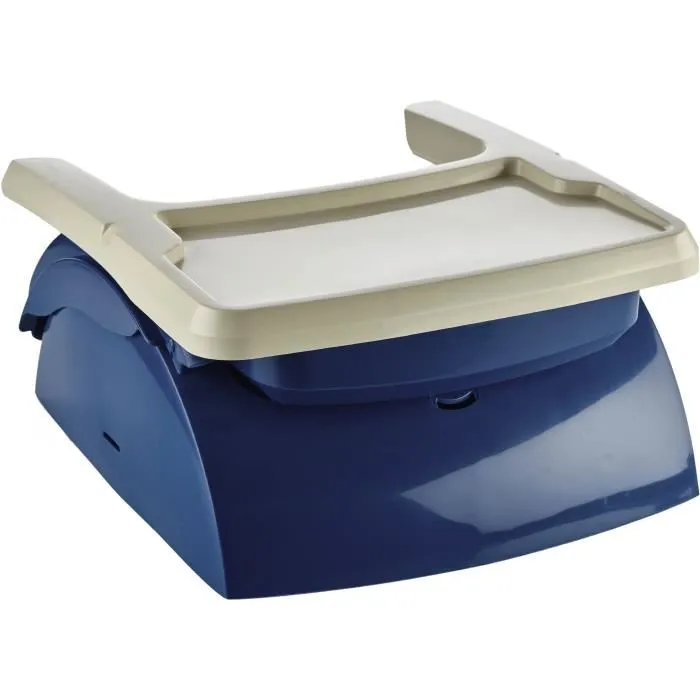 THERMOBABY YEEHOP - Rehausseur de chaise pour enfant 2 en 1 avec harnais 3 points, tablette amovible et sangles d'attache - Bleu océan
