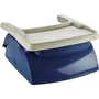 THERMOBABY YEEHOP - Rehausseur de chaise pour enfant 2 en 1 avec harnais 3 points, tablette amovible et sangles d'attache - Bleu océan