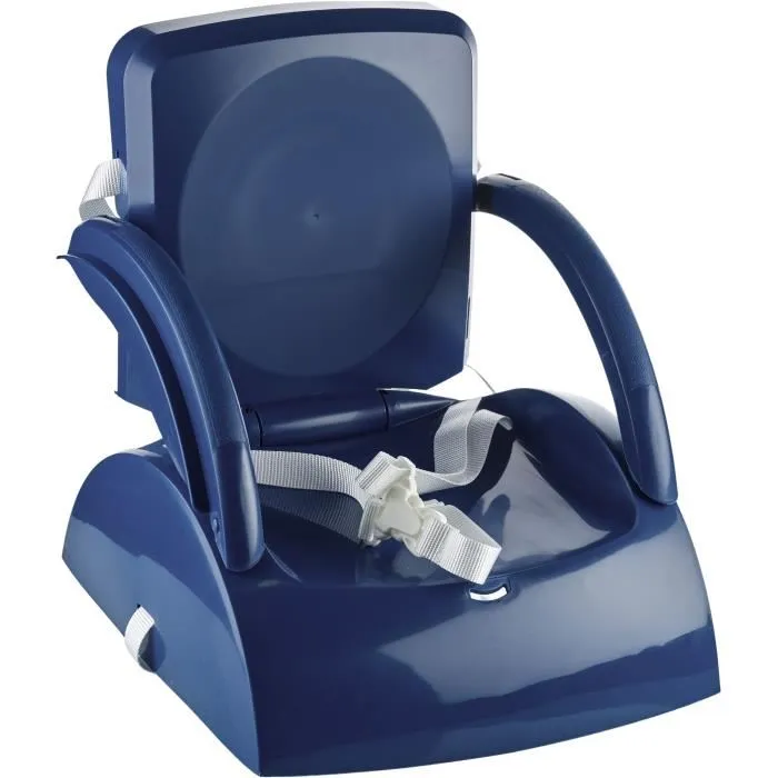 THERMOBABY YEEHOP - Rehausseur de chaise pour enfant 2 en 1 avec harnais 3 points, tablette amovible et sangles d'attache - Bleu océan