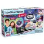 Canal Toys Studio Créateur INF027 - Studio Vidéo 2-en-1 avec anneau lumineux LED multicolore, fond vert XL, trépied réglable, support téléphone pour contenu créatif