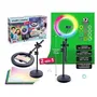 Canal Toys Studio Créateur INF027 - Studio Vidéo 2-en-1 avec anneau lumineux LED multicolore, fond vert XL, trépied réglable, support téléphone pour contenu créatif