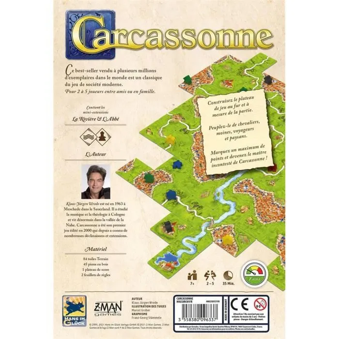Asmodee - Carcassonne - Jeu de société - Version française - Z-Man Games