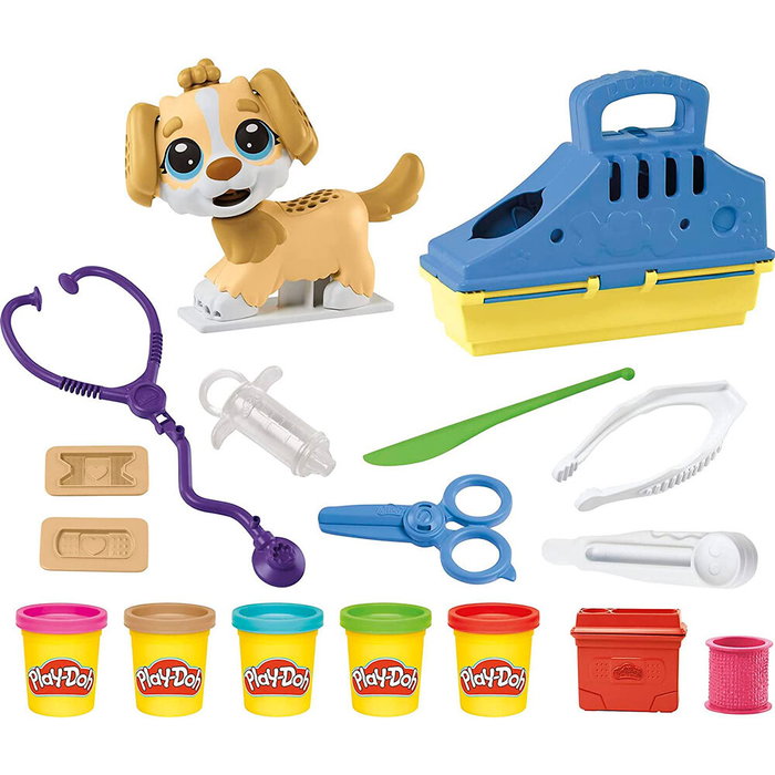 Play-Doh Kit Vétérinaire avec Chiot et 10 Outils, 5 Couleurs de Pâte à Modeler Play-Doh Kit Vétérinaire avec Chiot et 10 Outils, 5 Couleurs de Pâte à Modeler