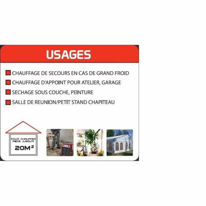 MECAFER MH2000 Chauffage soufflant céramique 2000 W