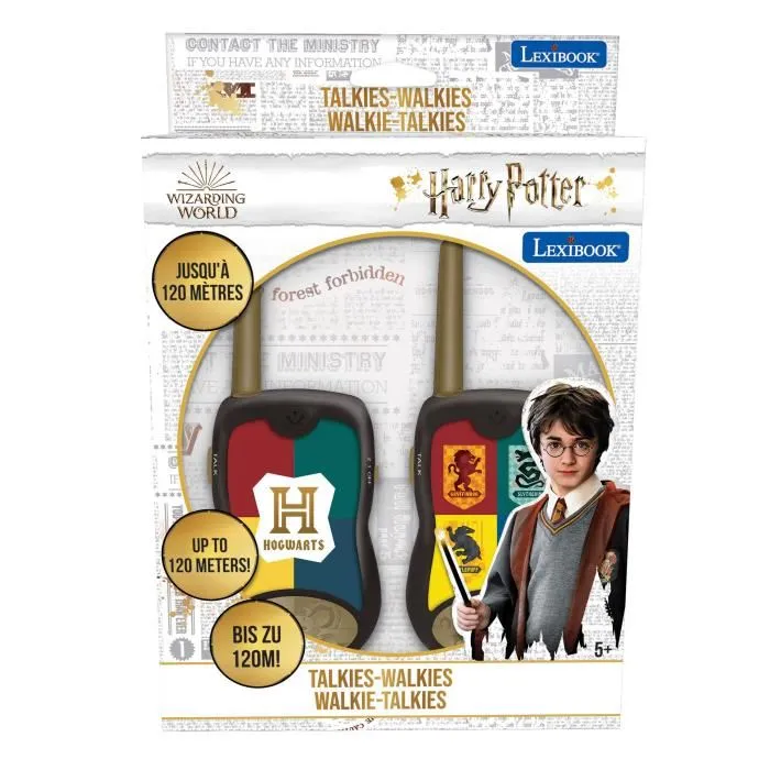 Lexibook Talkies-Walkies Harry Potter - Portée 120 m - Antenne Flexible - Clip de Ceinture - 2 x 9V