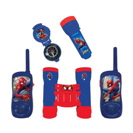 Lexibook Kit d'aventurier Spider-Man - Talkie-Walkies, jumelles, lampe torche et boussole