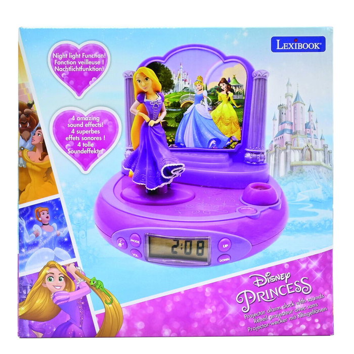 Lexibook Disney Princesses Raiponce Réveil Projecteur Rose
