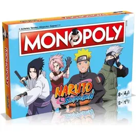 Winning Moves Monopoly Naruto - Jeu de société officiel avec 6 pions métal, plateau personnalisé, règles en français, 2-6 joueurs, dès 8 ans