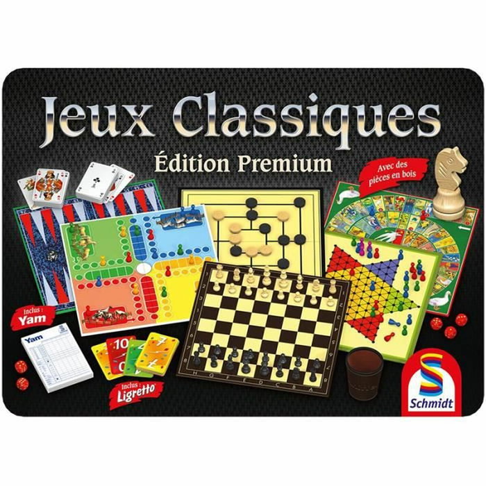 Schmidt Spiele Premium Edition Classic Games Box en boîte métallique