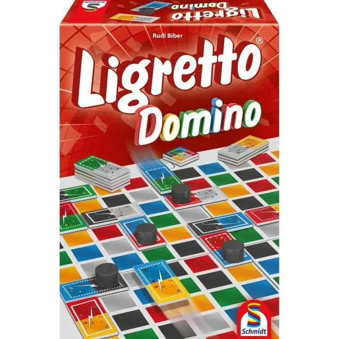Schmidt Spiele Ligretto Domino - Jeu de tactique et de société, jeu de cartes rapide pour 2 à 6 joueurs, multicolore, règles simples