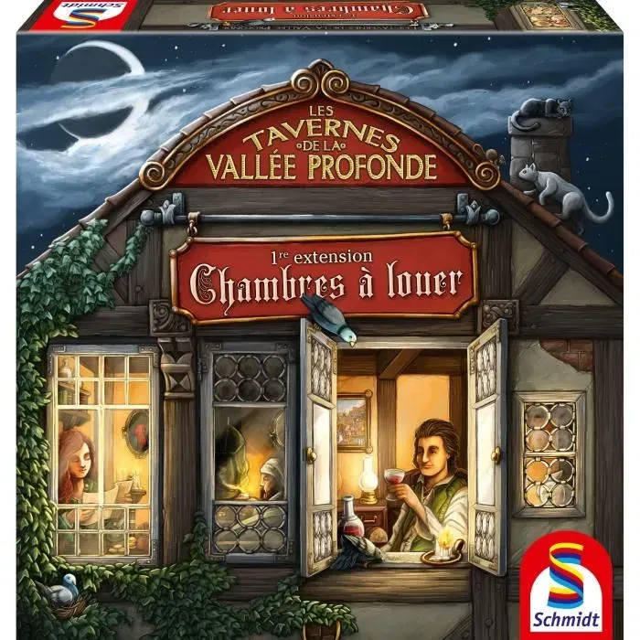 Schmidt Spiele - Les Tavernes de la Vallée Profonde - Extension de Jeu de Société - 4 Nouvelles Tavernes, Cave à Vin, Chambres d'Hôtes