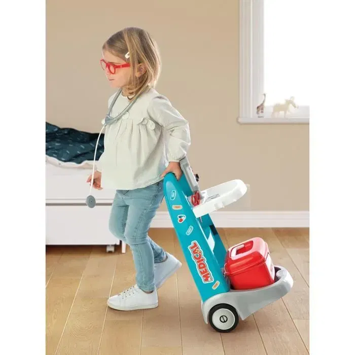 Smoby Chariot de Docteur Médical Électronique Jouet avec Accessoires pour Enfants dès 3 Ans