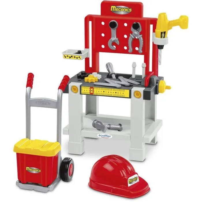 Ecoiffier - Super Pack Mécanics - Panoplie de bricolage pour enfant à partir de 18 mois - Établi avec perceuse, outils et accessoires - Jouet d'imitation garanti origine France Ecoiffier - Super Pack Mécanics - Panoplie de bricolage pour enfant à partir de 18 mois - Établi avec perceuse, outils et accessoires - Jouet d'imitation garanti origine France