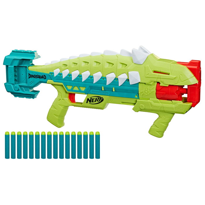 NERF DinoSquad ArmorStrike F5855 - Lancer de dards avec tambour rotatif 8 tirs et 16 fléchettes, design dinosaure Ankylosaurus - Jouet pour enfant +8 ans NERF DinoSquad ArmorStrike F5855 - Lancer de dards avec tambour rotatif 8 tirs et 16 fléchettes, design dinosaure Ankylosaurus - Jouet pour enfant +8 ans
