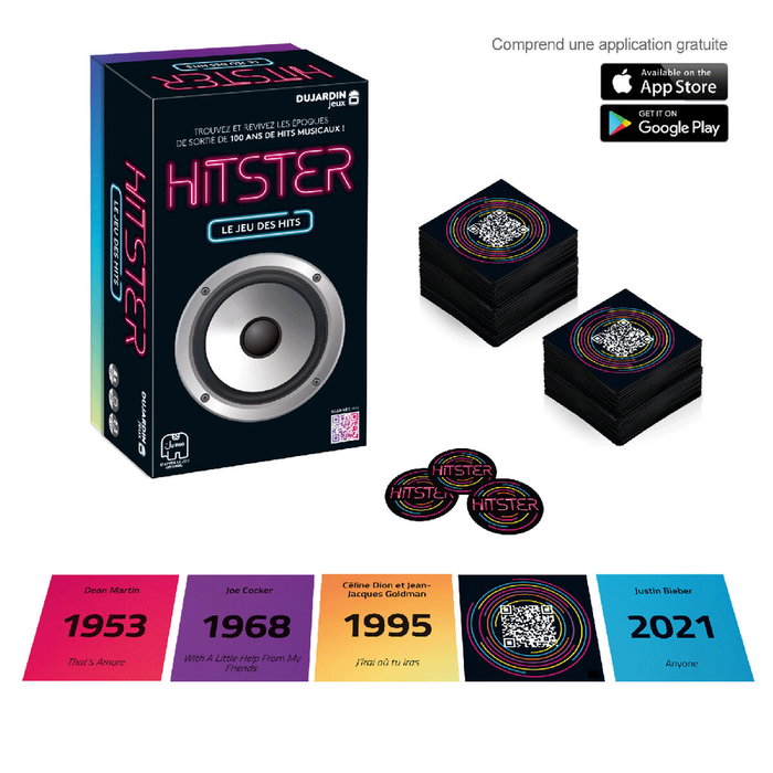 Dujardin Hitster - Jeu de société musical de 2 à 10 joueurs Dujardin Hitster - Jeu de société musical de 2 à 10 joueurs
