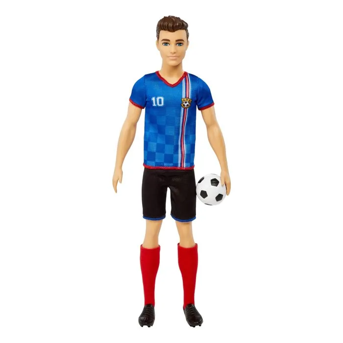 Barbie Ken Footballeur avec maillot bleu et ballon