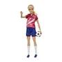 Barbie - Poupée Mannequin Footballeuse avec Maillot Rouge et Ballon de Football - Dès 3 Ans