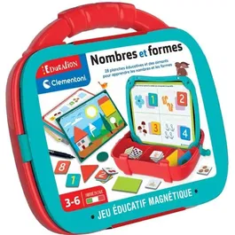 Clementoni - Mallette Magnétique d'Apprentissage Chiffres et Formes - Jeu Éducatif pour Enfants - 52676