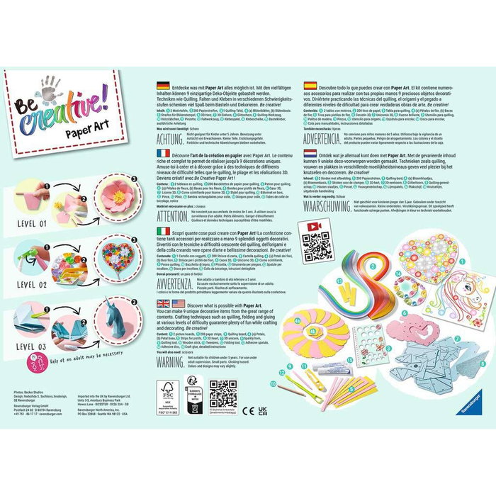 Ravensburger Paper Art Maxi - Kit de Quilling et Créations Papier 3D