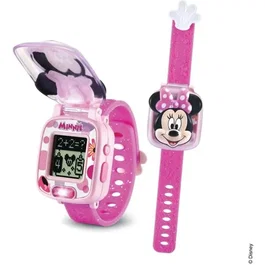 VTECH Montre-Jeu Interactive de Minnie avec Écran Animé - Rose - Apprentissage Parlant et Multifonction pour Enfant de 3 Ans et Plus