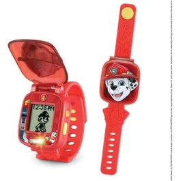 VTech - Montre-Jeu Interactive Pat Patrouille Marcus - Rouge - Montre parlante multifonction avec visage 3D - Pour enfant à partir de 3 ans