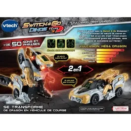 Vtech Switch & Go Dinos 1'Click - Véhicule transformable en dragon Vulcanion Mégadragon, jouet pour enfant 4 ans et plus, avec piles