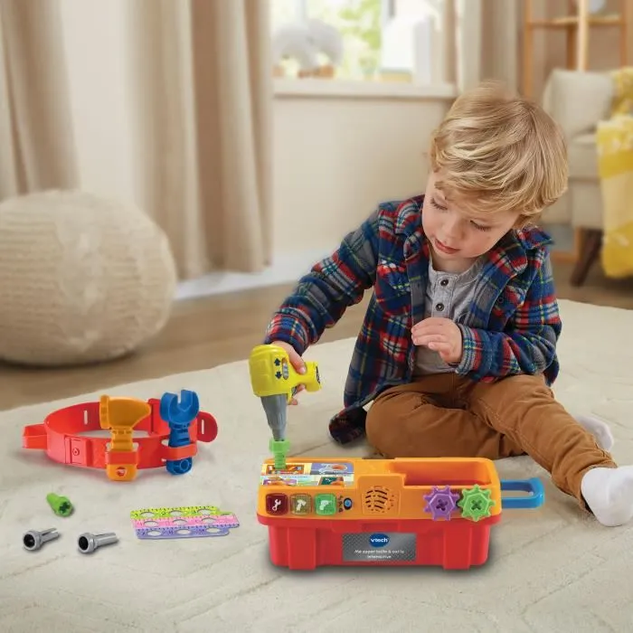 VTech 1,2,3 Imite-Moi - Ma Super Boîte à Outils Interactive - Apprentissage des outils pour enfant - Langue française