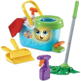 VTech 1,2,3 Imite-Moi - P'tit Chariot de Ménage Magi'clean - Jouet d'imitation musical pour enfant avec accessoires