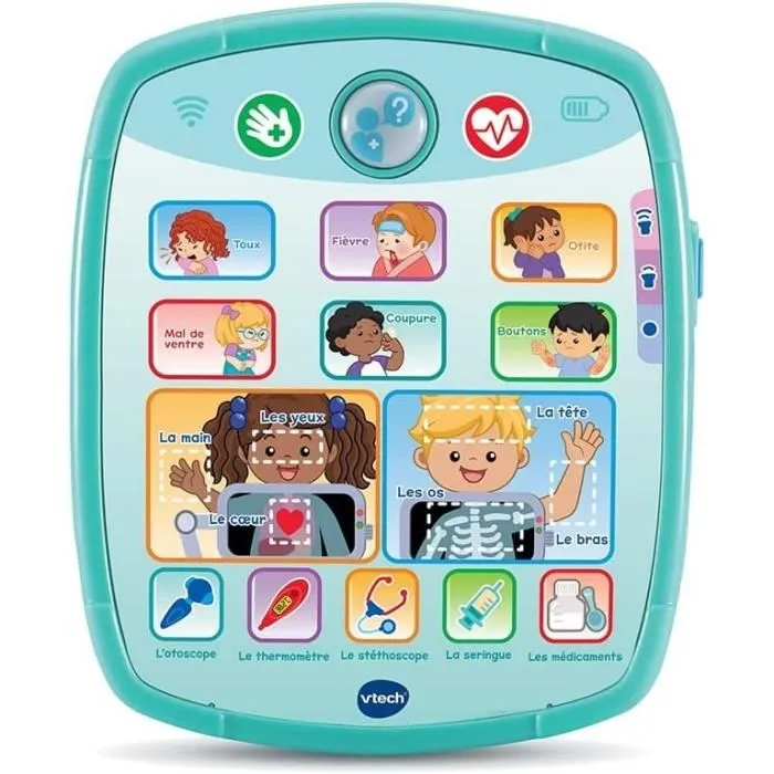 VTech - 1,2,3 Imite-Moi - Kit Apprenti Docteur Électronique - Jouet d'Imitation Enfant avec Tablette Médicale Interactive - Découverte du Corps Humain - En Français