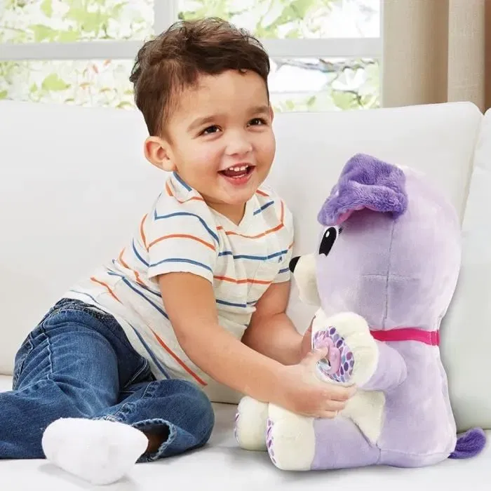 Vtech Violette, Mon Amie Pattes Magiques - Peluche interactive avec apprentissages pour enfants dès 12 mois - Version française - Fonctionne avec piles AA incluses