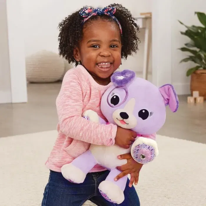 Vtech Violette, Mon Amie Pattes Magiques - Peluche interactive avec apprentissages pour enfants dès 12 mois - Version française - Fonctionne avec piles AA incluses