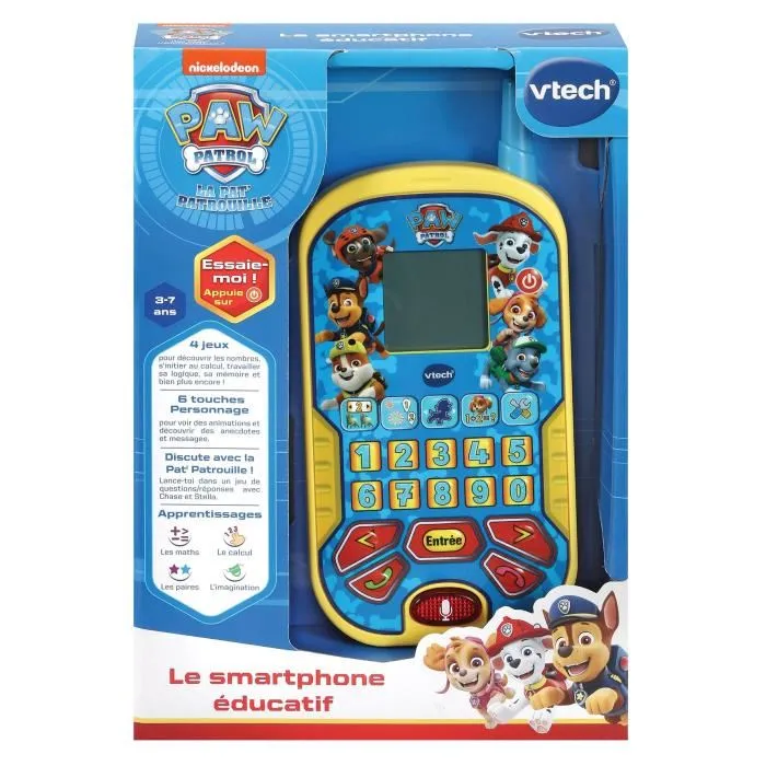 VTECH Pat Patrouille - Smartphone Éducatif Interactif pour Enfants dès 3 Ans - 6 Activités d'Apprentissage avec Messages Vocaux - Version Française